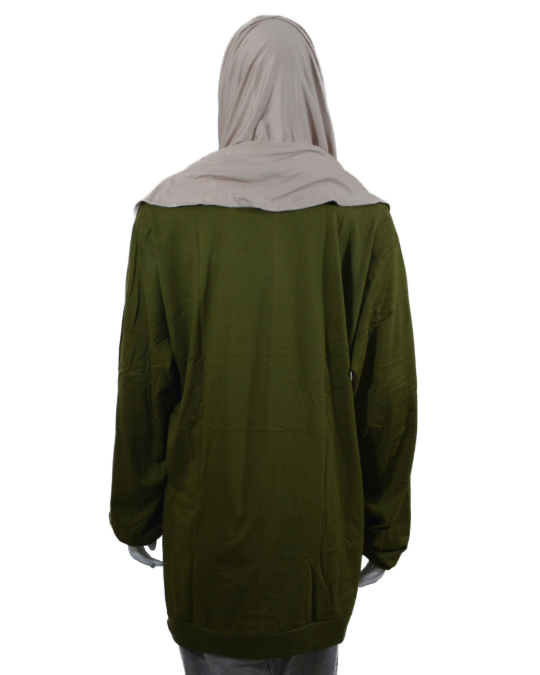 TFM Basic Plain Women's Drop Shoulder Long Full Sleeve Olive Green T-Shirt 1 TFM Basic Plain Women's Drop Shoulder Long Full Sleeve Olive Green T-Shirt
