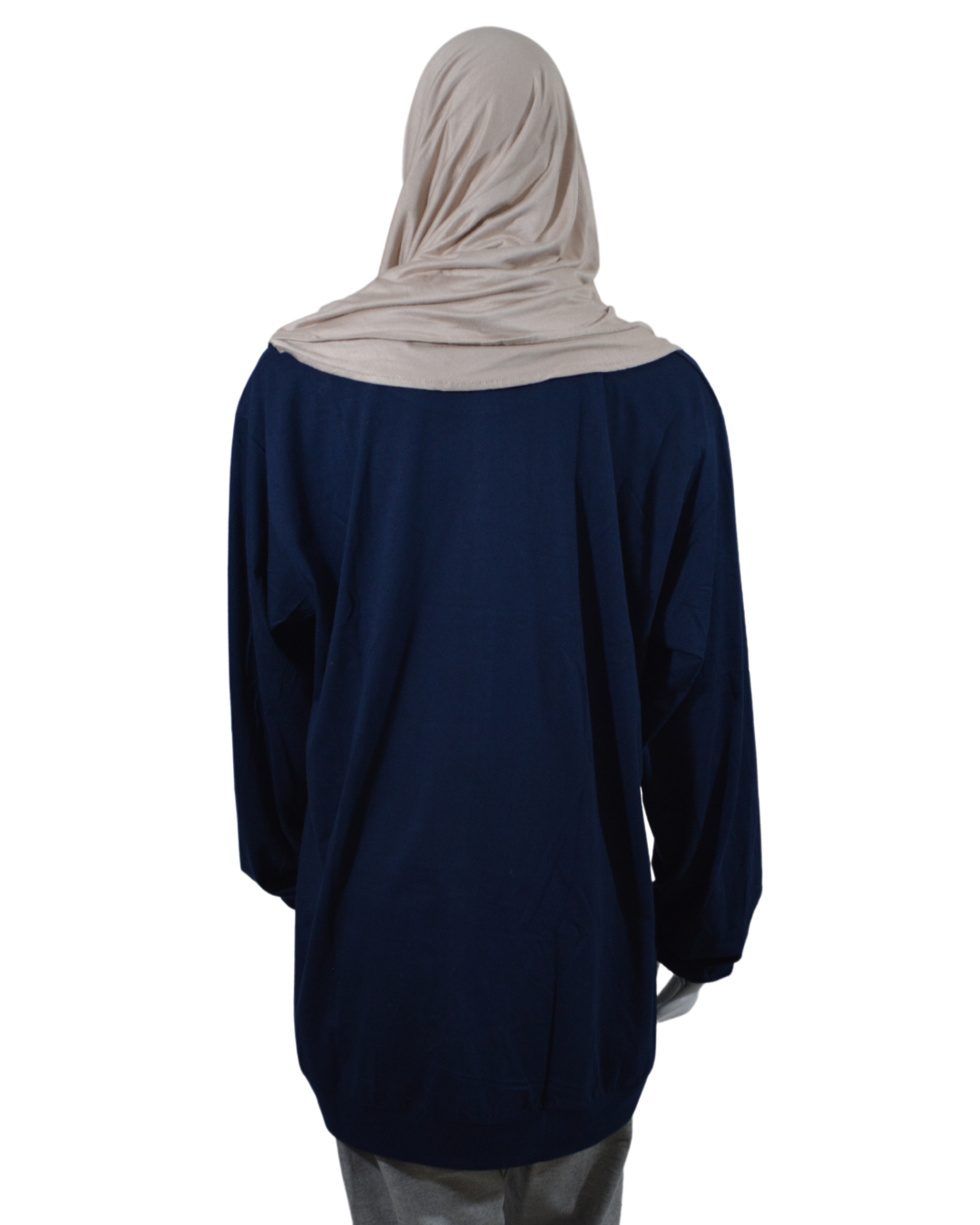 TFM Basic Plain Women's Drop Shoulder Long Full Sleeve Navy Blue T-Shirt 1 TFM Basic Plain Women's Drop Shoulder Long Full Sleeve Navy Blue T-Shirt