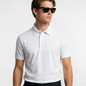 Mars Polo Half Sleeve White T-Shirt