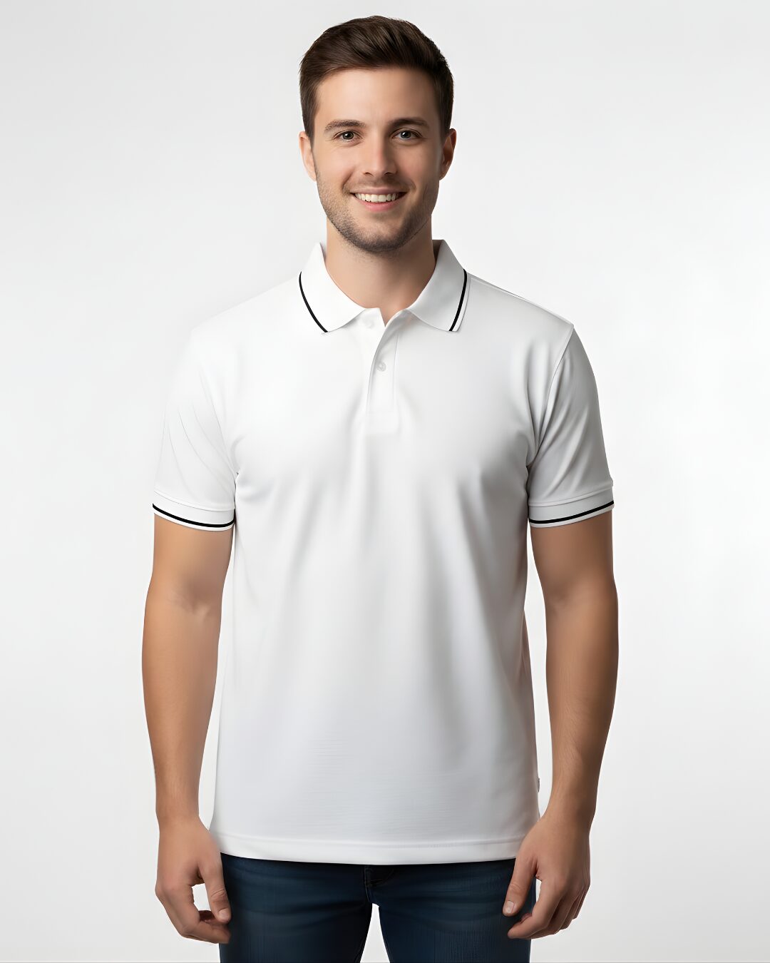 Tippin Polo Half Sleeve White T-Shirt 1 Tippin Polo Half Sleeve White T-Shirt