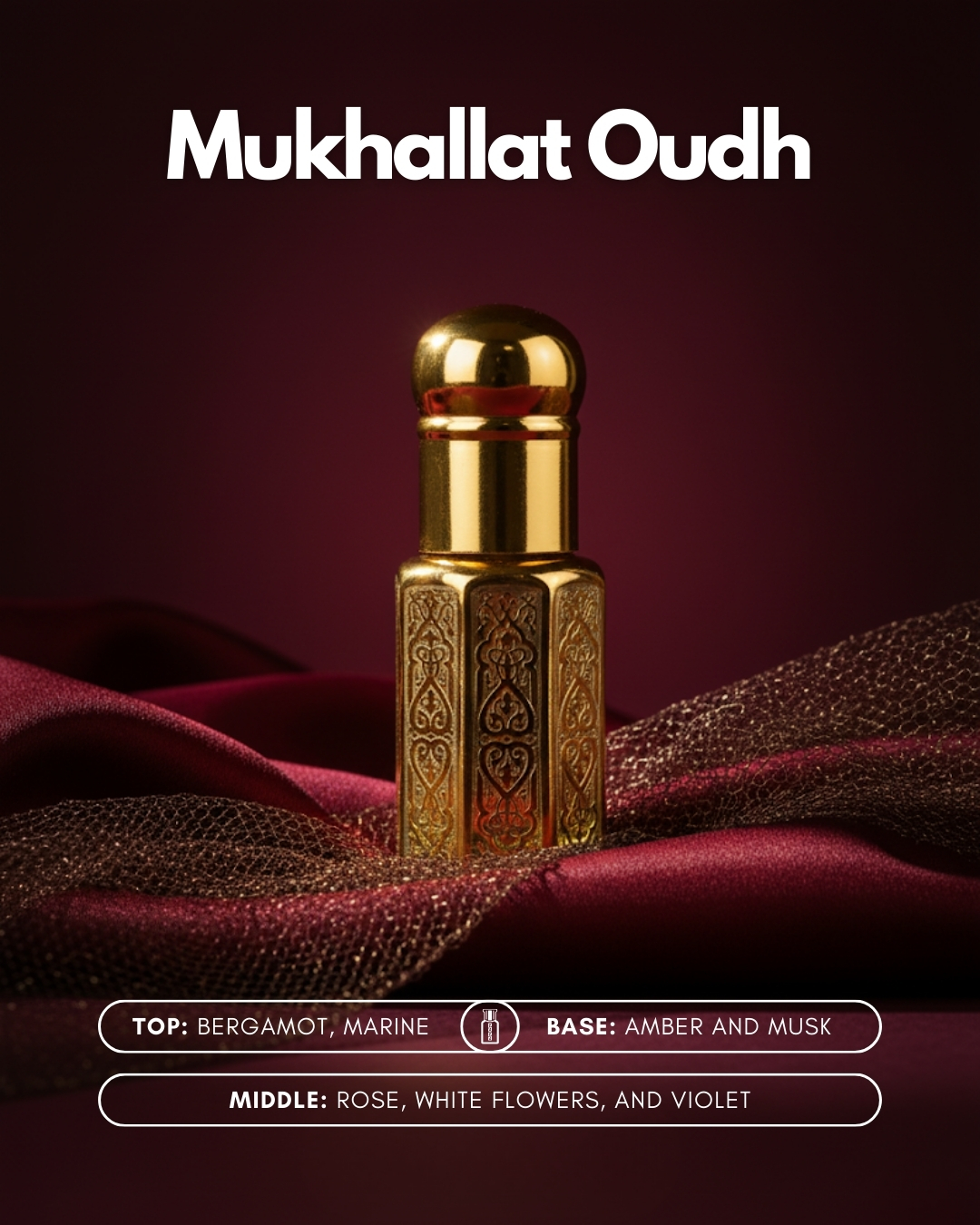 Mukhallat Oudh Roll-On Attar (Premium Wooden Box, 6ml) 1 Mukhallat Oudh Roll-On Attar (Premium Wooden Box, 6ml)