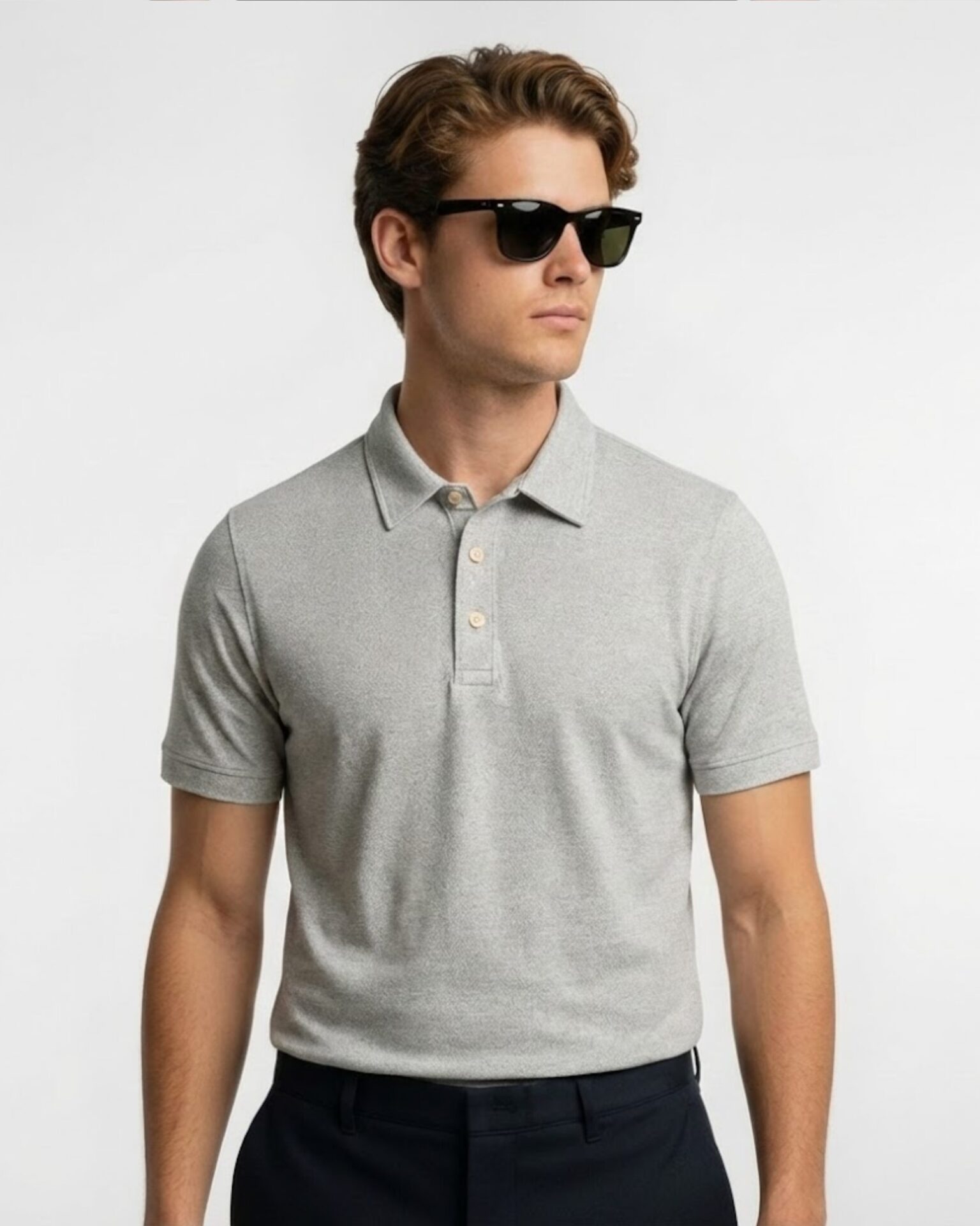 Mars Polo Half Sleeve Grey Melange T-Shirt 1 Mars Polo Half Sleeve Grey Melange T-Shirt