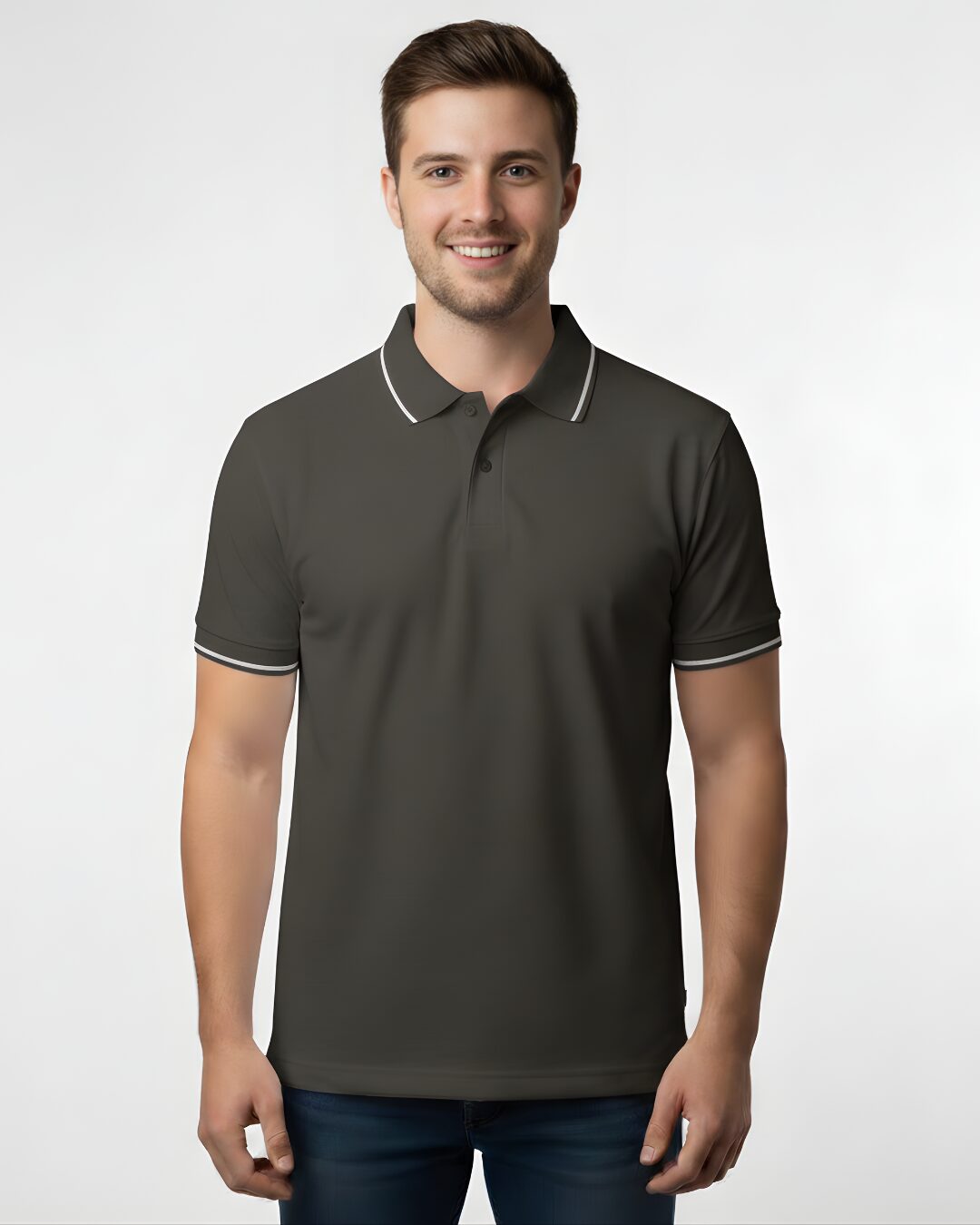 Tippin Polo Half Sleeve Steel Grey T-Shirt 1 Tippin Polo Half Sleeve Steel Grey T-Shirt