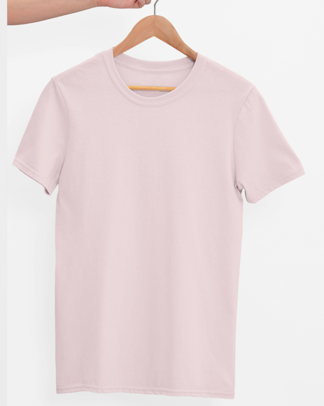 TFM Basics Plain Round Neck Half Sleeve Light Baby Pink T-Shirt 1 TFM Basics Plain Round Neck Half Sleeve Light Baby Pink T-Shirt