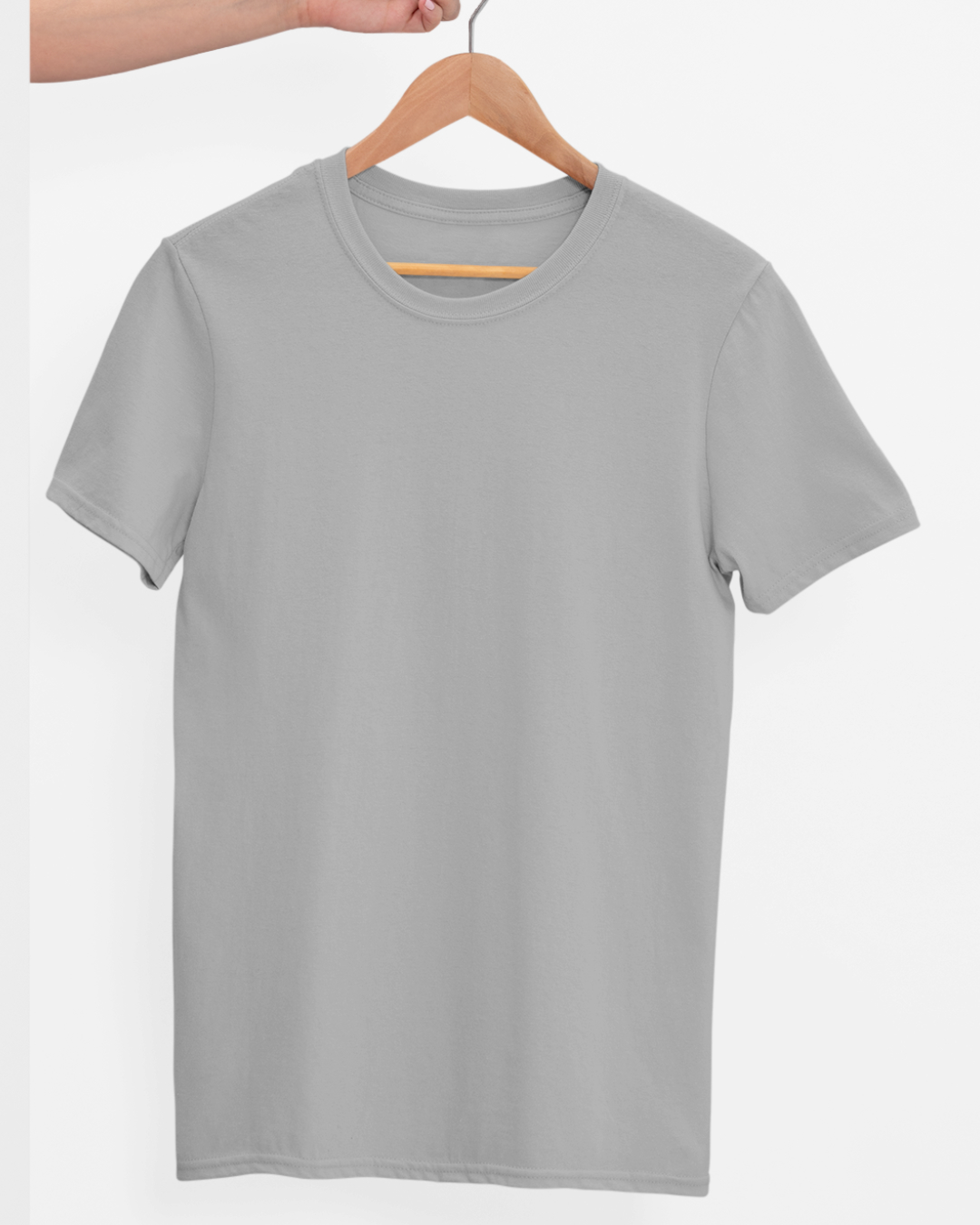 TFM Basics Plain Round Neck Half Sleeve Grey Melange T-Shirt 1 TFM Basics Plain Round Neck Half Sleeve Grey Melange T-Shirt
