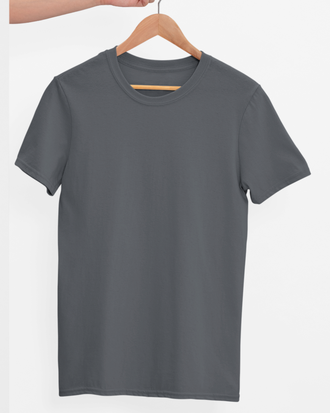 TFM Basics Plain Round Neck Half Sleeve Steel Grey T-Shirt 1 TFM Basics Plain Round Neck Half Sleeve Steel Grey T-Shirt