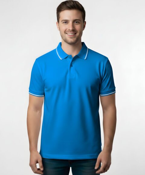 Tippin Polo Half Sleeve Sky Blue T-Shirt