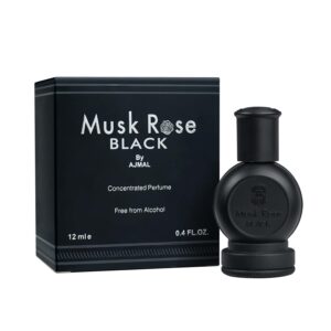 Ajmal Musk Rose Black Concentrated Perfume Oil (Attar) - 12ml Alcohol Free Unisex Fragrance