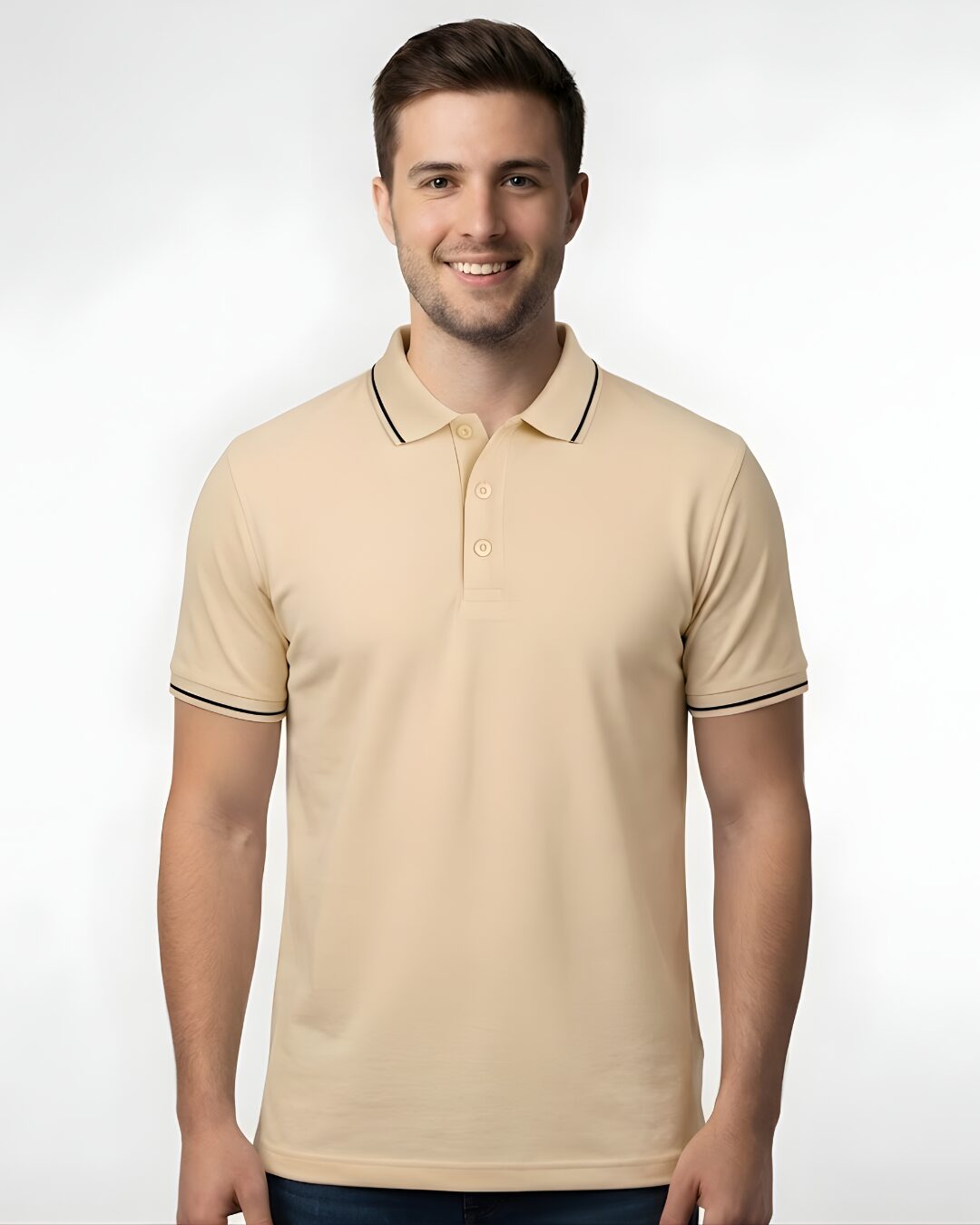 Tippin Polo Half Sleeve Beige T-Shirt 1 Tippin Polo Half Sleeve Beige T-Shirt