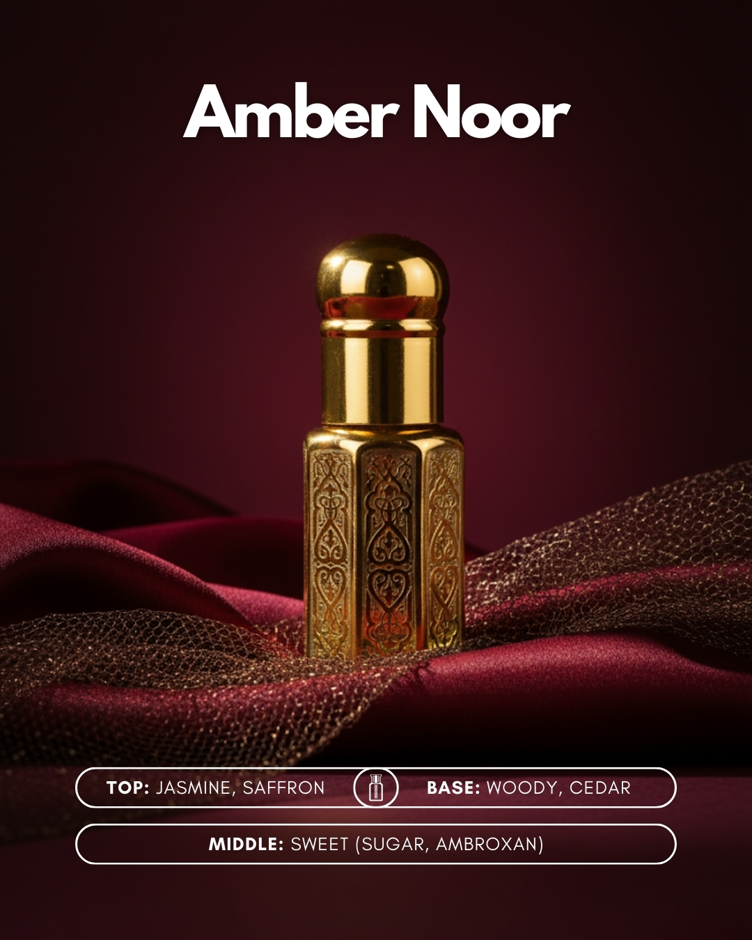Amber Noor Roll-On Attar (Premium Wooden Box, 6ml) 1 Amber Noor Roll-On Attar (Premium Wooden Box, 6ml)