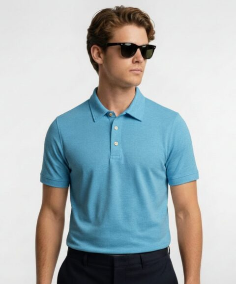 Mars Polo Half Sleeve Sky Blue T-Shirt