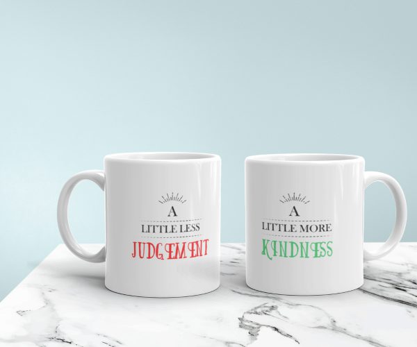 Kindness & Judgement White Mug - Image 2
