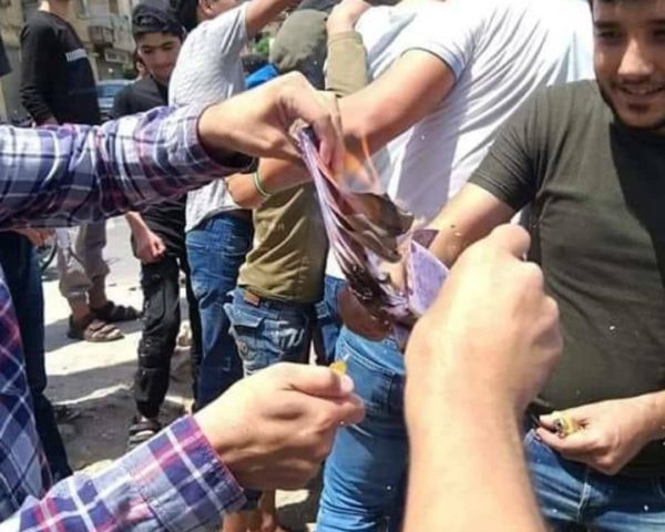 The plummeting of the syrian currency has driven up inflation and aggravated hardship as Syrians struggle to meet the basic needs of living. The currency became so worthless that civilians started burning it.