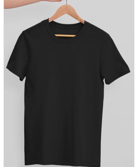 TFM Basics Plain Round Neck Half Sleeve Black T-Shirt
