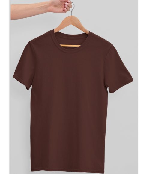 TFM Basics Plain Round Neck Half Sleeve Coffee Brown T-Shirt