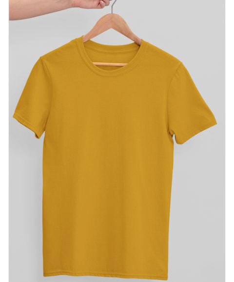 TFM Basics Plain Round Neck Half Sleeve Mustard Yellow T-Shirt