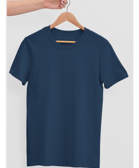 TFM Basic Plain Round Neck Half Sleeve Navy Blue T-Shirt