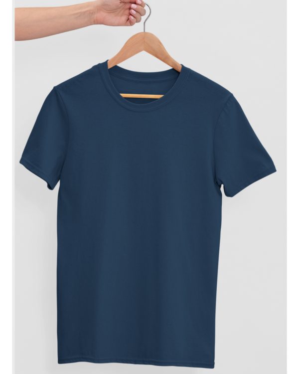 TFM Basic Plain Round Neck Half Sleeve Navy Blue T-Shirt