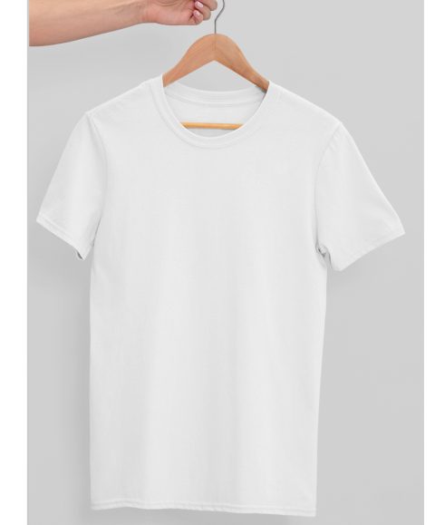 TFM Basic Plain Round Neck Half Sleeve White T-Shirt
