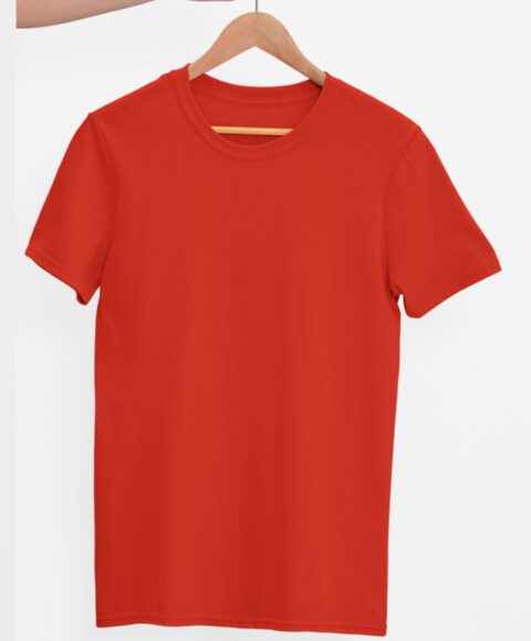 TFM Basics Plain Round Neck Half Sleeve Brick Red T-Shirt