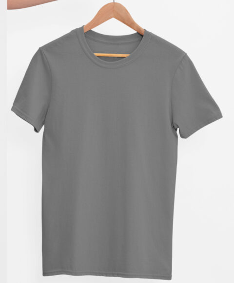 TFM Basics Plain Round Neck Half Sleeve Charcoal Melange T-Shirt