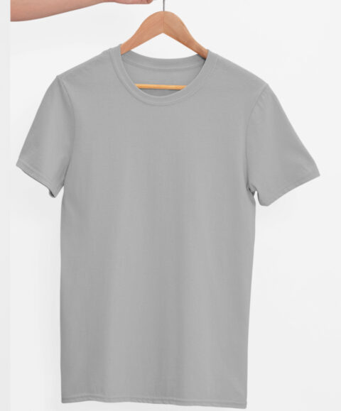 TFM Basics Plain Round Neck Half Sleeve Grey Melange T-Shirt
