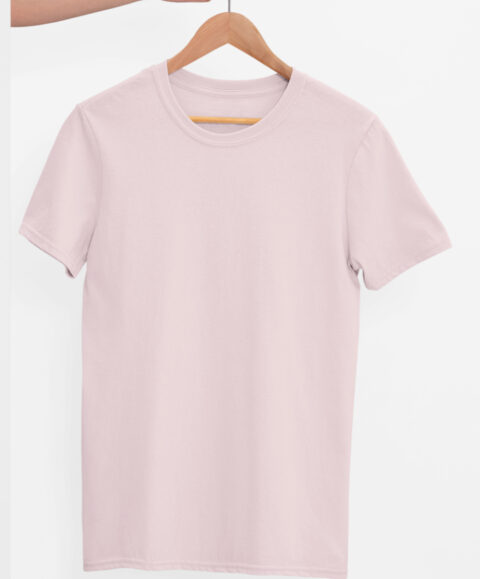 TFM Basics Plain Round Neck Half Sleeve Light Baby Pink T-Shirt