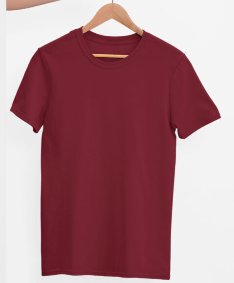 TFM Basics Plain Round Neck Half Sleeve Maroon T-Shirt