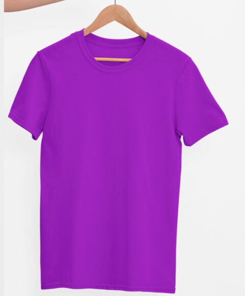 TFM Basics Plain Round Neck Half Sleeve Purple T-Shirt