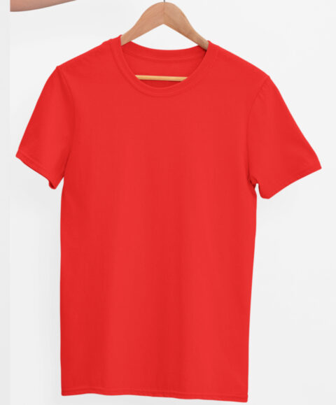 TFM Basics Plain Round Neck Half Sleeve Red T-Shirt