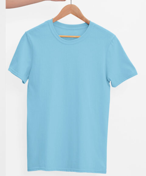 TFM Basics Plain Round Neck Half Sleeve Sky Blue T-Shirt