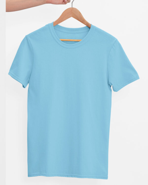 TFM Basics Plain Round Neck Half Sleeve Sky Blue T-Shirt