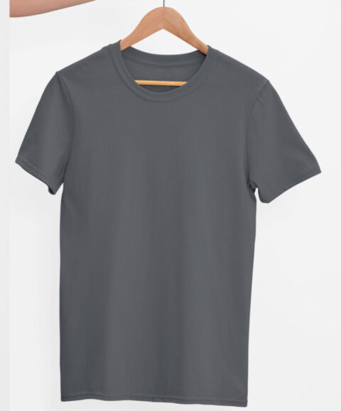 TFM Basics Plain Round Neck Half Sleeve Steel Grey T-Shirt