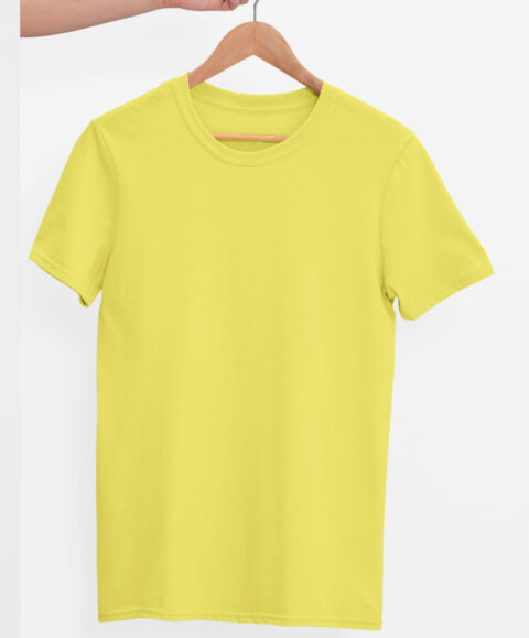 TFM Basics Plain Round Neck Half Sleeve New Yellow T-Shirt