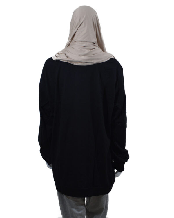 TFM Basic Plain Women's Drop Shoulder Long Full Sleeve Black T-Shirt