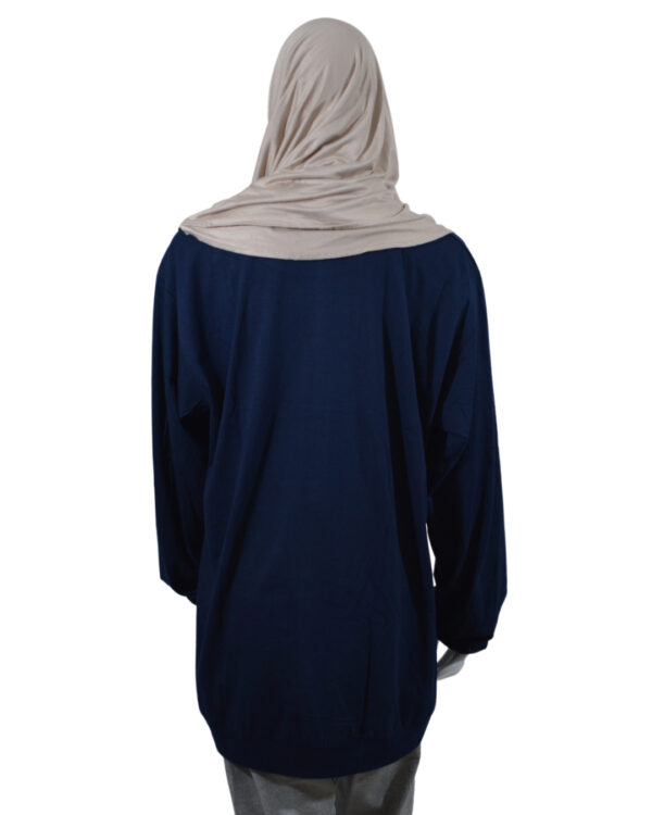 TFM Basic Plain Women's Drop Shoulder Long Full Sleeve Navy Blue T-Shirt