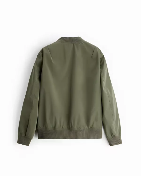 MOMIN MINIMAL Olive Green Bomber Jacket - Image 3