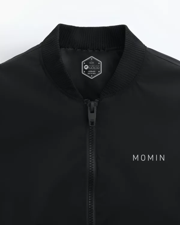 MOMIN MINIMAL Black Bomber Jacket - Image 2