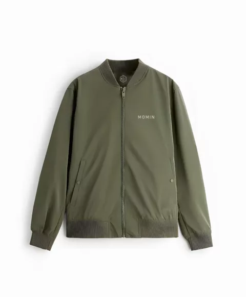 MOMIN MINIMAL Olive Green Bomber Jacket