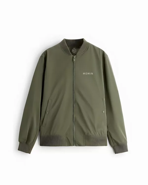 MOMIN MINIMAL Olive Green Bomber Jacket